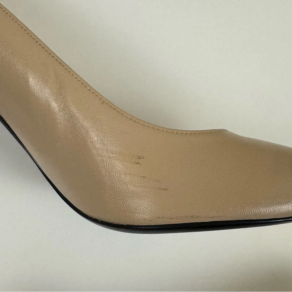 Stuart Weitzman Power 85 Leather Pumps in Adobe